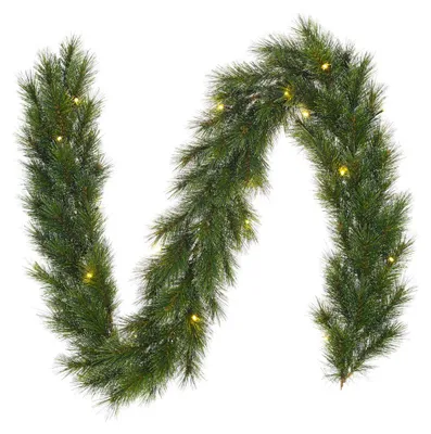 Produktbild von Black Box Trees Glendon Girlande mit LED-Beleuchtung - Weihnachten für die Innendekoration - Weihnachtsdeko mit 30 warmweißen LED-Lämpchen - Mit realistischen Tannenzweigen - L270 cm - Grün