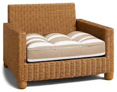 Produktbild von Polster für Gartenmöbel Sitzpolster Lounge Outdoor 50x50 cm Weiß-beige gestreift