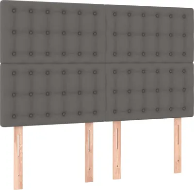 Produktbild von vidaXL Kopfteil Grau 144x5x118/128 cm Kunstleder