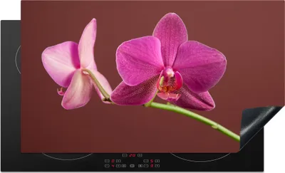 Produktbild von KitchenYeah© Herdabdeckplatte Blumen - Orchideen - Rosa , 91x52cm, Küche Deko, Glaskeramikkochfeld Herdabdeckung, Abdeckplatte fùr Kochfeld