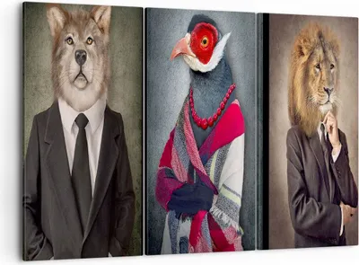 Produktbild von Bild auf Leinwand - Leinwandbild - Tier Abstraktion - 105x70cm - Wand Bild - Wanddeko - Wandbilder - Leinwanddruck - Bilder - Kunstdruck - Wanddekoration - Leinwand bilder - Wandkunst - CE105x70-4088