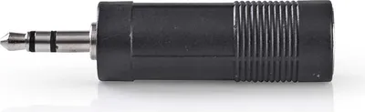 Produktbild von Nedis Stereo-Audio-Adapter - 3.5 mm Stecker - 6.35 mm Buchse - Vernickelt - Gerade - ABS - Schwarz - 1 Stück - Box