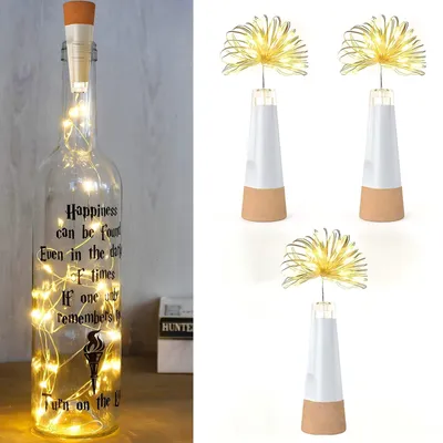 Flaschendekoration USB-LED-Lichterkette 3er-Pack warmweiß