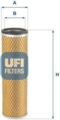 Produktbild von UFI Luftfilter Filtereinsatz, Höhe 586 mm, Außendurchmesser 251 mm, Innendurchmesser 204/20 mm