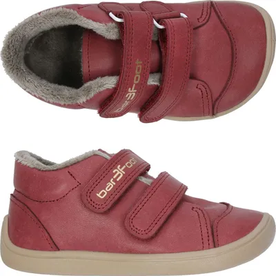 Produktbild von Mädchen Winterlederstiefel bar3foot 2Be38T/1-LT27 weinrot, Klettverschluss, barfuß