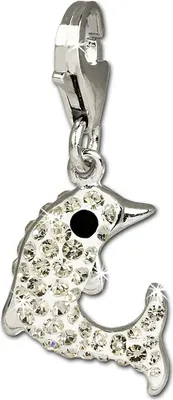 Image de SilberDream blanc Charm Dauphin Zirconia Femme 925 Argent Pendentif Charms GSC516W