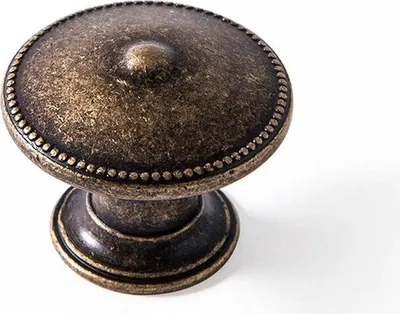 Image de Lot de 4 boutons de meuble Rond zamak laitonné H.22 x l.30 x P.30 mm