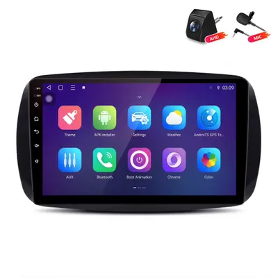 Immagine prodotto di Autoradio Android con telecamera posteriore per Smart Forfour Fortwo 453 dal 2015 al 2019, compatibile con CarPlay e Android Auto, GPS, navigatore, 6+128GB di memoria, 4G LTE, Wi-Fi, RDS, controllo al volante, BT, DAB+, display da 9 pollici