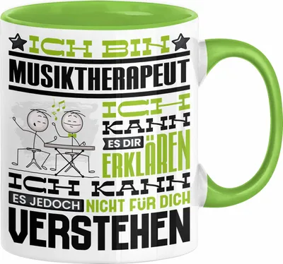 Produktbild von Musiktherapeut Geschenk Tasse Lustige Geschenkdiee für einen Musiktherapeut Geburtstag Ich Bin Musiktherapeut Ich Kann Es Dir Erklären Aber Nicht Für Dich Verstehen (Grün)
