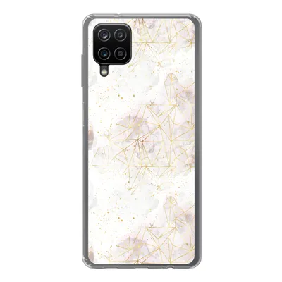 Produktbild von MuchoWow® Handyhülle Schutzhülle Hülle für Samsung Galaxy A12 Marmor - Geometrie - Gold Silikon Softcase Handy Hülle - Bild