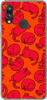 Produktbild von MuchoWow® Handyhülle Schutzhülle Hülle für Telefoonhoesje Huawei P20 Lite (2020) Muster - Katze - Orange - Jungen - Mädchen - Kinder - Kind Silikon Softcase Handy Hülle - Kartenhalter