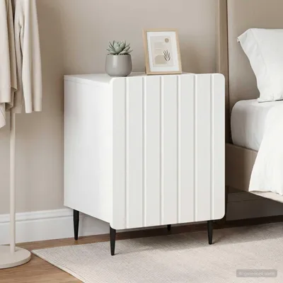 Obrázok produktu pre Maison Exclusive – Nočný stolík, 2 ks, biely, 43 x 34,5 x 52 cm, drevotrieska