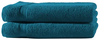 Produktbild von 2er Set Frottee Handtücher Elegance 50x100 cm 100% Baumwolle 500 gsm Handtuch petrol