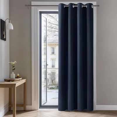 Obrázek produktu pro Zatemňovací závěs, očka, termoizolační závěs, ochrana proti chladu, ochrana proti teplu, tmavě modrá, 214x132 cm, 1 kus