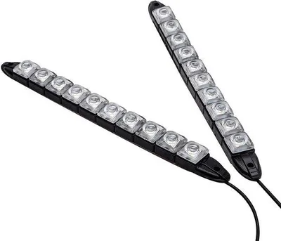 Obrázok produktu pre 2 ks LED denné svietenia do auta, biele svetlá, vodotesné, 10 LED diód