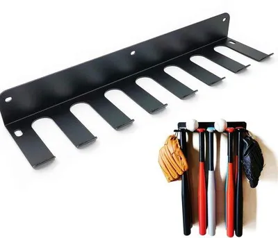 Produktbild von Metallischer Wandrek für Baseballschläger, einfacher Baseballdisplayhalter, Baseballstandard.