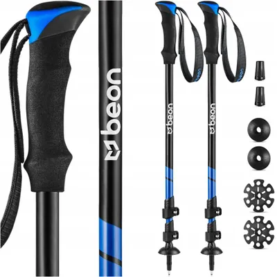 Produktbild von Trekkingstöcke Beon Smart Blue 2X Teleskopisch 61-135 Cm Für Training, Spaziergänge Und Touren