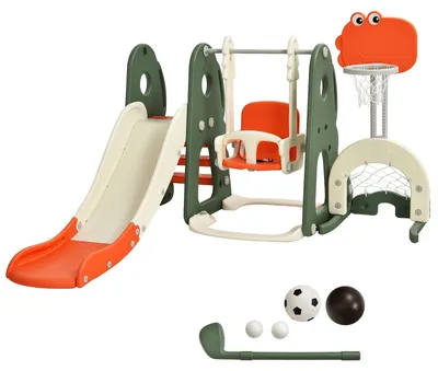 Immagine prodotto di Set per bambini piccoli FANTASK, con struttura per arrampicata e altalena, scivolo, set giochi 6-in-1