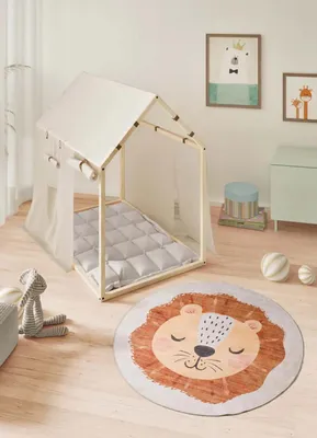 Produktbild von ATTICGO Kinderteppich CANDY Löwe in Rostrot, 120x120 cm
