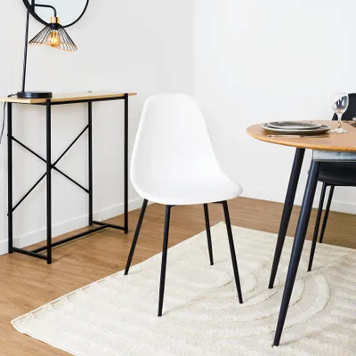 Image de Chaise - HOME DECO FACTORY - Gustav - Design Épuré - Blanc