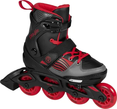 Image de Playlife Inline Skates Dark Breeze, taille réglable, noir/rouge/gris, pour enfants, roulement à billes ABEC 5, art. no. : 880270
