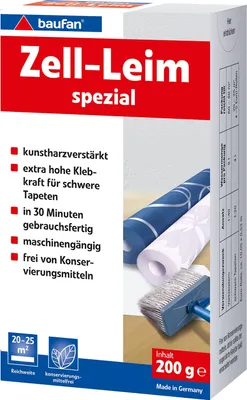 Produktbild von baufan Zell-Leim Spezial 200g Raufaserleim Tapeten Kleber Leim Tapetenkleister