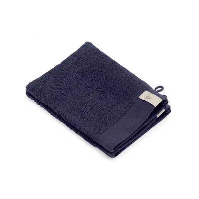 Produktbild von Walra Waschhandschuh Soft Baumwolle Frottier 2er Set 16 x 21 cm Navy Blau