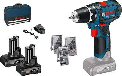 Produktbild von Prof.-Set: Akku-Bohrschrauber GSR 12V-15 + 39-tlg. Zubehör in Handwerkertasche