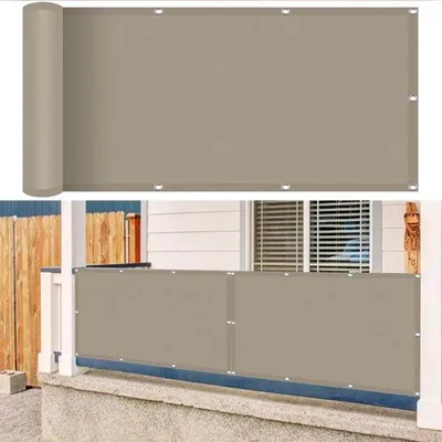 Produktbild von Balkon-Privatschutz Windschutz Wasserfest Glasfaser Taupe 180 x 800 cm