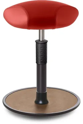 Produktbild von Sitz- Stehhocker Free Regular Triangel Boxmark Leder Rot schwarz /Natur.