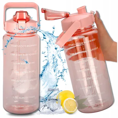 Produktbild von Tressari Motivationsflasche große Sportflasche Wasser BPAfrei 2000 ml