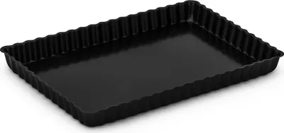 Produktbild von TARTEFORM Stahl Quicheform Kuchenform Backform mit Hebeboden 31 x 21 cm Schwarz