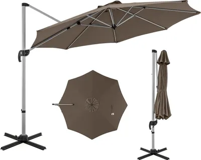 Produktbild von Ampelschirm Ø325cm mit Kurbelvorrichtung und Ständer, UV-Schutz, wasserabweisend, 360° Funktion