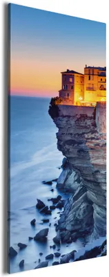 Produktbild von Wallario Premium Leinwandbild Haus an der Klippe in Größe 30 x 75 cm