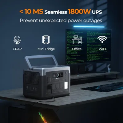 Productafbeelding van Draagbare Powerstation 1800W 1024Wh - Compact en Lichtgewicht voor Kamperen