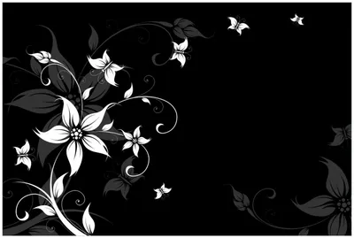 Produktbild von Wallario Premium Glasbild, freischwebende Optik, kräftige Farben, Größe 90 x 60 cm Motiv Blumenranke in Schwarz-Weiß