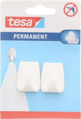 Produktbild von Tesa Aufhängehaken - Permanent 2 Stück Quadratisch - Befestigen Ohne Bohren