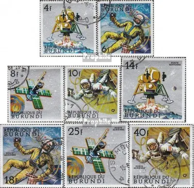 Produktbild von Briefmarken Burundi 1968 Mi 401A-408A (kompl.Ausg.) gestempelt Erforschung des Weltraums