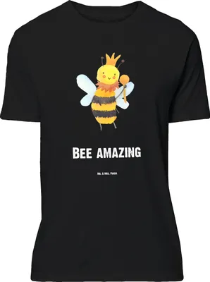 Produktbild von Mr. & Mrs. Panda Tshirt Biene König - Schwarz - Geschenk, Oversize T-Shirt, mit Spruch, Shirt, Lustiges