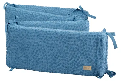 Immagine prodotto di Nido per neonati "Baby Nestchen" con motivo conchiglie, colore indaco, adatto per lettini da 60 x 120 cm fino a 70 x 140 cm - realizzato in cotone -  secondo lo standard Content Standard (OCS) e Oeko Tex