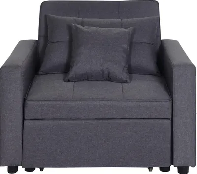 Produktbild von Schlafsessel MCW-L90, Klappsessel Schlafsofa Gästebett Relaxsessel, Liegefläche 197x103cm Stoff/Textil  dunkelgrau