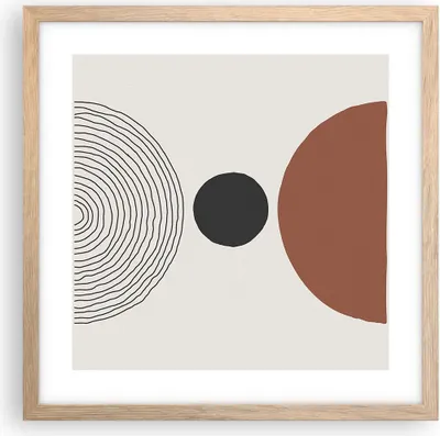 Produktbild von Gerahmtes Poster - Rahmen in heller Eiche - Figuren Formen Geometrie - 40x40 cm - Wand Bild - Wanddeko - Wandbilder - Kunstposter - Wandposter - Bilderrahmen - Bilder - Kunstdruck - P2NAC40x40-4965