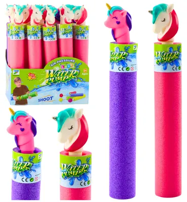 Produktbild von Schaumwaffenpumpe Wasserstab Einhorn Rosa Lila 35 cm
