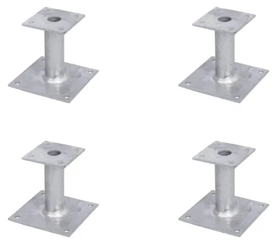 Immagine prodotto di Alberts, 4 supporti per pali, piastra 150x150 mm, tubo Ø 42 mm, zincato a caldo, da avvitare