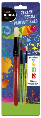 Immagine prodotto di Pennelli colorati per la scuola 3 pezzi Kidea
