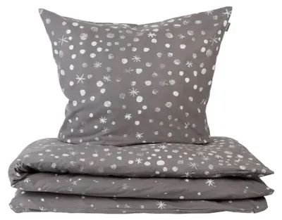 Produktbild von SCHIESSER Bettwäscheset Runa | Winterprint | Feinbiber | 2-teilig | 100% Baumwolle | Kuschelweich | YKK-Reißverschluss | 135x200 cm + 80x80 cm | Grau