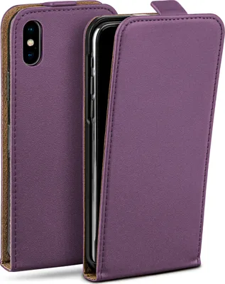 Produktbild von moex® Flip Case kompatibel mit Apple iPhone X / iPhone XS - Hülle mit 360 Grad Schutz, Lila