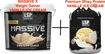 Produktbild von LSP MASSIVE X® Weight Gainer + Premium Whey Protein Eiweiß, Pulver