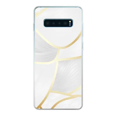Produktbild von MuchoWow® Handyhülle Schutzhülle Hülle für Samsung Galaxy S10 Plus Abstraktes Muster mit goldenen Linien Silikon Softcase Handy Hülle - Schutzhülle