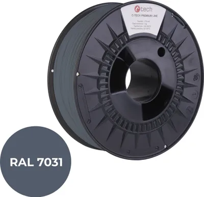 Obrázek produktu pro Tisková struna (filament) C-TECH PREMIUM LINE, PETG, šedomodrá, RAL7031, 1,75mm, 1kg